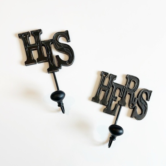 Other - Black His and Hers Wall Hooks
